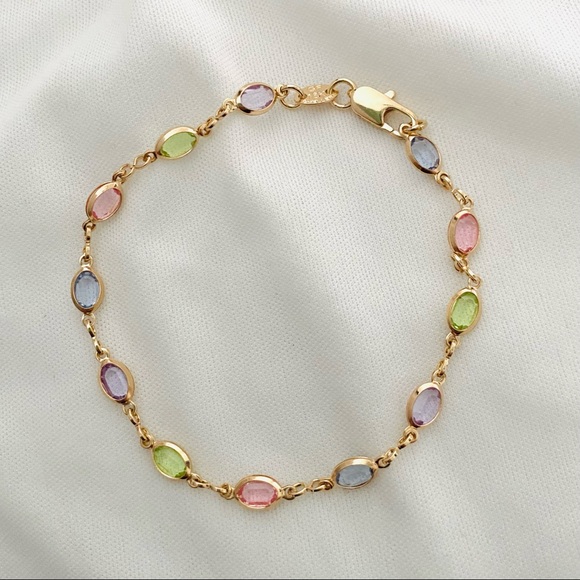 Multicolor Crystal Bracelet - Picture 9 of 10